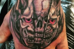 E merging Skull Tattoo