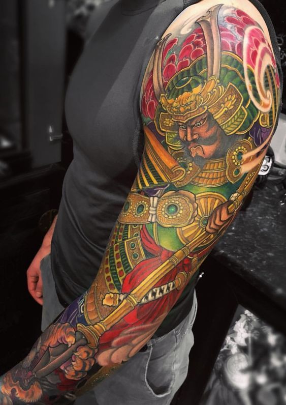 Colorful Tattoo Sleeve Designs For Men