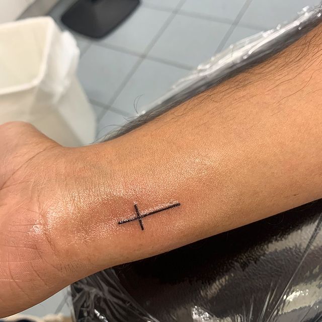 small cross tattoo on wrist  YouTube