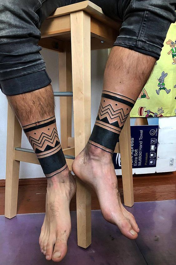 tattoo  Leg band tattoos Tribal tattoos Ankle band tattoo
