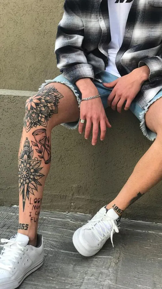 25 Simplistic Leg Tattoos For Men That Exactly What You Are Looking For