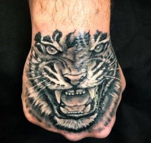 Tiger Hand Tattoo