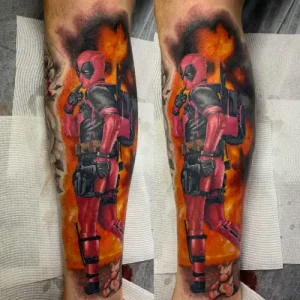 Hero Leg Tattoo