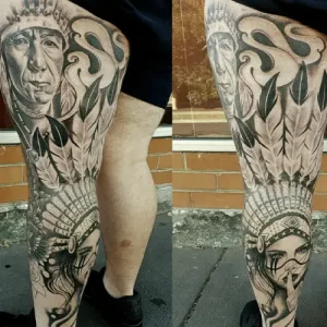 history leg tattoo